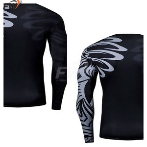 Camiseta de compresión Rashguard de manga larga personalizada para surf, MMA, BJJ, Jiu Jitsu, diseña tu propio logo, ropa de artes marciales sublimada de alta calidad - Product Image 5