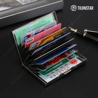 TILONSTAR TNC100 penjualan terlaris kotak kartu baja tahan karat pemblokir RFID pemegang kartu pria