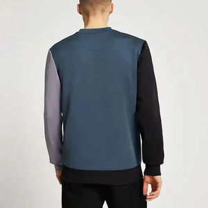 <b>Men's</b> Color Blocking Crew Neck <b>Pullover</b> Knitted Sweatshirt Regular Fit Casual Autumn Style - Product Image 4