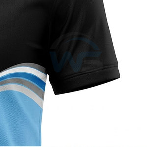 Conjunto de Uniforme de Cricket Personalizado para Hombre, Negro y Azul Claro, Poliéster Transpirable, Impresión por Sublimación, Ropa Deportiva para Equipo Adulto en Venta - Product Image 6