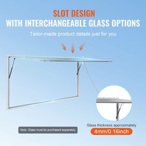 Finestra per Concessioni in Lega di Alluminio 96"x48" per Food Truck con Tenda, Porta, Gancio di Traino e Supporto a 85 Gradi per Negozi di Alimentari - Product Image 3