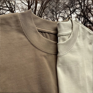 T-shirt DTG uni 100 % coton, col épais 350 grammes, qualité supérieure, coupe oversize, tricoté, pour homme, luxe, poids lourd, vente chaude - Product Image 4