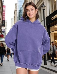 Sudadera con Capucha Vintage con Lavado Ácido, Unisex, Ropa Casual, Sudadera con Capucha con Lavado Ácido y Logotipo Personalizado, Sudadera con Capucha de Moda Urbana, Sudadera con Capucha Lavada al Ácido de Gran Gramaje, Estilo Relajado - Product Image 4