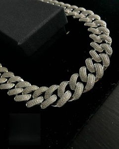 <b>Top</b> Quality Custom VVS Moissanite Diamond Cuban Link Chain for Men Wedding Party Jewelry Available for Worldwide Supply - Product Image 1