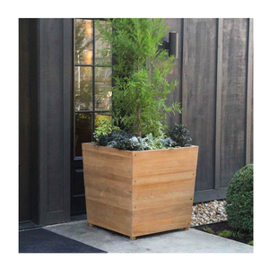 Maceta de Madera para Jardín, Diseño Minimalista, Acabado Natural, para Flores y Plantas Verdes - Product Image 1