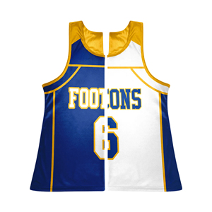 Maillots de lacrosse réversibles pour femmes, impression personnalisée sur le devant, logo personnalisé, séchage rapide, tissu en maille 220g, col en V, sans manches, dos nageur - Product Image 5