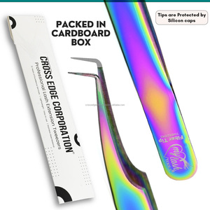 Meilleur ensemble de pinces professionnelles pour extensions de cils, pointe en fibre 90 °   Pince à cils pour volume, kit d'outils pour salon de beauté - Product Image 6