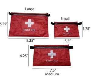 Pochette de premiers secours en polyester orange avec fermeture éclair à croix blanche, légère, durable, 1 compartiment, 7,5x4,25 pouces, sac portable - Product Image 4