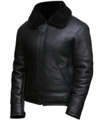 Veste en cuir pour homme 2026, col en fourrure noir, style bomber B3, matériau de qualité supérieure, veste de motard en cuir matelassé de haute qualité, authentique