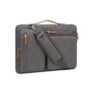 Maletín para Portátil de Microfibra Gris con Correa de Hombro Ajustable y Múltiples Bolsillos - Product Image 1