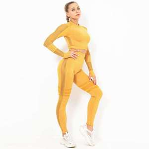 Factory Direct Salewomen Yoga Set High-Quality Sports Bra <b>Jacket</b> and Leggings Breathable <b>Workout</b> Fitness Gym Apparel Set - Product Image 1