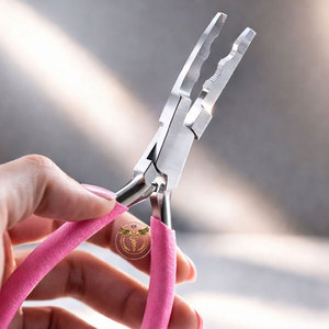 Pince professionnelle classique pour extensions de cheveux – Outil en acier inoxydable pour micro-anneaux et nano-perles - Product Image 4