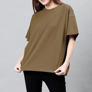 T-shirts en fibre de bambou personnalisés pour femmes, vente en gros, doux, respirants, décontractés, pour l'été, OEM, chemises à manches courtes pour femmes - Product Image 4