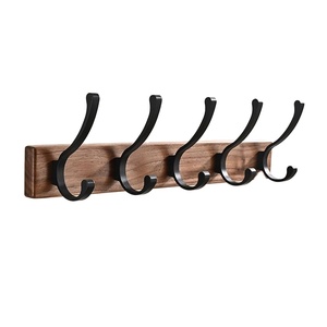 Hot Selling Black Hook 5 Hook Customized Metal Furniture Cabinets Wardrobe Hooks Bedrooms Bathrooms Cloakrooms Hardware - Product Image 1
