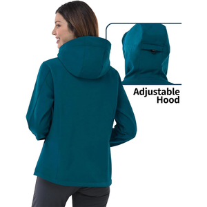Veste softshell pour femme, légère, pour l'aventure en plein air, imperméable, coupe-vent, respirante, veste de randonnée à capuche, hiver, automne - Product Image 2
