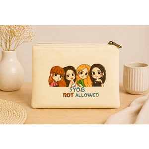 Bolsa de Cosméticos de Algodón Estampado con Diseño de Flamenco y Frase Inspiradora |   Bolsa Organizadora de Maquillaje y Viaje con Cierre - Product Image 4