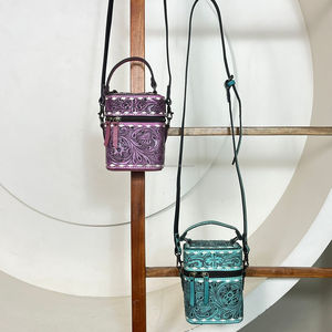 2025 Premium Trendy Floral Tooled Leather Cosmetic Case Designer Women Crossbody Makeup <b>Storage</b> <b>Bag</b> Luxury Beauty Organizer - Product Image 5