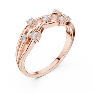 Bague de luxe en or rose multi-pierres entrecroisées pour femme, bijou de mode ouvert pour mariage et anniversaire, cadeau - Product Image 4