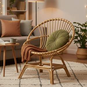 Chaise de salle à manger en rotin naturel – Meubles écologiques faits à la main pour une utilisation en intérieur et en extérieur - Product Image 1