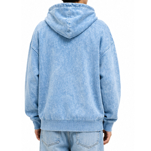 Wholesale Vintage Acid Wash <b>Quarter</b> <b>Zip</b> <b>Sweatshirt</b> Men <b>Women</b> Unisex Heavyweight Fleece Streetwear Custom Embroidery Manufacturer - Product Image 5