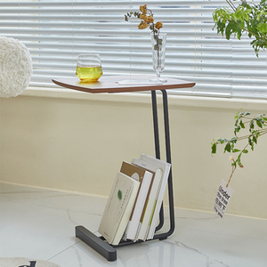 Modern Coffee Table with Metal Frame and Storage Wooden Top for Living Room Home Furniture <b>Set</b> - Product Image 6