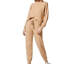 Women's Loose Elastic Waist Solid Color Cotton Tracksuit <b>Pants</b> Ankle-Length Casual Autumn Wear - Product Image 2