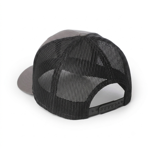 Gorra Trucker de Malla de Algodón Gris de Perfil Medio de 6 Paneles con Parche de Cuero y Logotipo Personalizado al por Mayor, de Alta Calidad, Estilo Vintage para Deportes al Aire Libre - Product Image 2