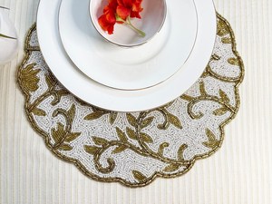 Décoration d'intérieur cousue à la main, Artisanat de broderie perlée, Art textile brodé, Textile perlé fait main, Art textile culturel brodé - Product Image 4