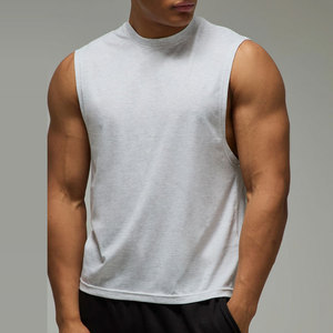 Unisex Oversized Customized Design <b>Men</b> Cut Out Sleeveless Tank Top Summer Wholesale Factory Price Low MOQ High Collar <b>Stringer</b> - Product Image 6