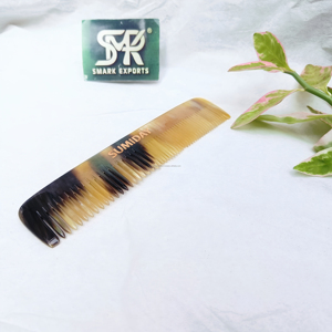 Peigne en corne de buffle haut de gamme, fait à la main, écologique, sans produits chimiques, antistatique, à dents larges et fines, durable, pour salon de coiffure, outil de coiffage - Product Image 2