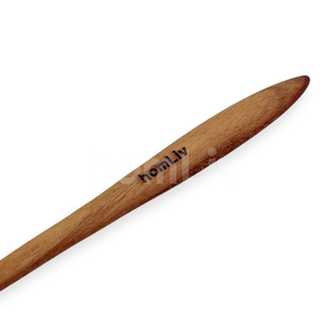 Cuillère longue en bois de teck Rosela, écologique et naturelle, sans peinture ni vernis, sans danger pour les aliments, certifiée Halal, personnalisable, pour mélanger (OEM) - Product Image 3