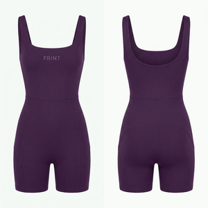 Combinaison de sport moulante sans couture, effet push-up fessier et contrôle du ventre, dos nu, extensible dans les 4 sens, séchage rapide, idéale pour le yoga et la gym - Grande Vente - Product Image 1