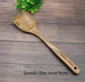 Long Handle Wooden Spoon Handmade with Premium Wood Rustic Smooth Finish Kitchen Utensil for Stirring and Mixing 6 pcs set - Product Image 3