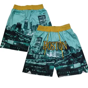 กางเกงขาสั้นกีฬาผู้ชายผ้าโพลีเอสเตอร์ 100% แห้งเร็ว สวมใส่สบาย เอวกลาง ทรงหลวม ระบายอากาศดี เหมาะสำหรับบาสเกตบอล วิ่ง และออกกำลังกาย รับผลิตตามสั่งขายส่ง - Product Image 1