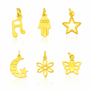 Colgante de Mano de Hamsa Dorada, Amuleto de Protección y Símbolo Espiritual para la Creación de Joyas, Collares y Pulseras - Product Image 2