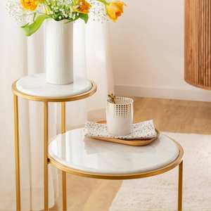 Mesa auxiliar de mármol Vandana Lyra Aston - Product Image 4