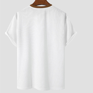เสื้อยืดคอกลมแขนสั้นผู้ชาย ทรงปกติ ผ้าถักโพลีเอสเตอร์ ล้างสีแบบแอซิด พิมพ์ลายดิจิทัล ระบายอากาศได้ดี สไตล์สตรีทแวร์ - Product Image 2
