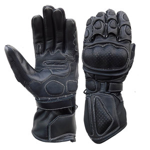 Gants de course en cuir à doigts entiers avec revêtement antidérapant pour la conduite en extérieur, unisexe - Product Image 1