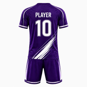 Conjunto de Uniforme de Fútbol Personalizado para Equipos, Camiseta y Pantalones Cortos de Primera Calidad, Tejido Transpirable con Ajuste Atlético para Entrenamiento - Product Image 3