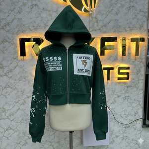 Sudadera con capucha completa con cremallera Rexfit Sports para hombre, estampada, de mezcla de algodón transpirable, diseño personalizado, ropa informal de última moda. - Product Image 1