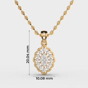 Pendentif diamant en or jaune plaqué 14K/18K, taille ronde, certifié IGI, bijoux de luxe pour femmes, sans chaîne - Product Image 5