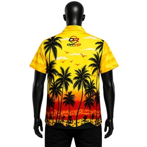 Chemise Hawaïenne Homme ORVO à Manches Courtes, Imprimé Palmiers Tropicaux, Vacances d'Été, Décontractée, Respirante, Séchage Rapide, Tissu Sergé 100% - Product Image 2