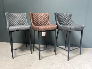 Modern Quilted Velvet <b>Bar</b> Chair with Metal Legs Luxury Counter Height Dining <b>Stool</b> for Home Cafe Restaurant - Product Image 1