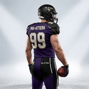Custom Purple Black American Football Jersey Set <b>Padded</b> Football <b>Pants</b> Team Uniform Number 99 OEM ODM Wholesale Sportswear - Product Image 4