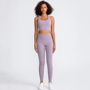 Ensemble de vêtements de sport pour femmes GAF, taille plus, 2 pièces, respirant, respectueux de l'environnement, en spandex/polyester, soutien-gorge de sport ajustable à taille haute - Product Image 4
