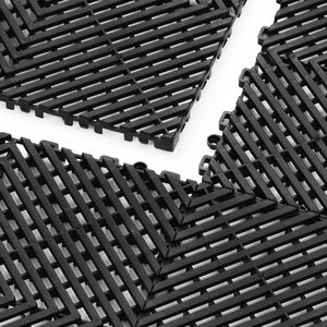 Tappetini Modulari a Incastro 12 X 12, 50 Pezzi, Antiscivolo, Neri, in PP, Tappetini Drenanti a Incastro, Pavimentazione in Gomma - Product Image 2