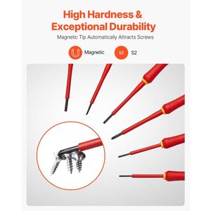 Juego de Herramientas Eléctricas Aisladas Profesionales de 6 Piezas, 1000V, Juego de Destornilladores Magnéticos - Product Image 3