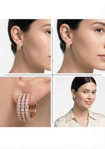 Boucles d'oreilles créoles halo en or rose, diamant de laboratoire taille brillant, or 18 carats, or massif 9 carats, certifiées IGI, luxe pour femme, cadeau, soirée - Product Image 2