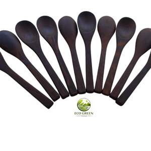 Cuchara de servir moderna vietnamita de madera de coco, ecológica, de mango corto, natural, tamaño personalizable - Product Image 4