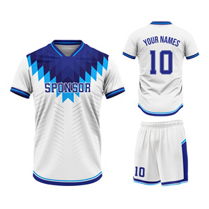 Maillots de football personnalisés OEM, ensembles respirants, anti-transpiration, extensibles dans quatre sens, séchage rapide, motif 3D imprimé par sublimation - Product Image 1